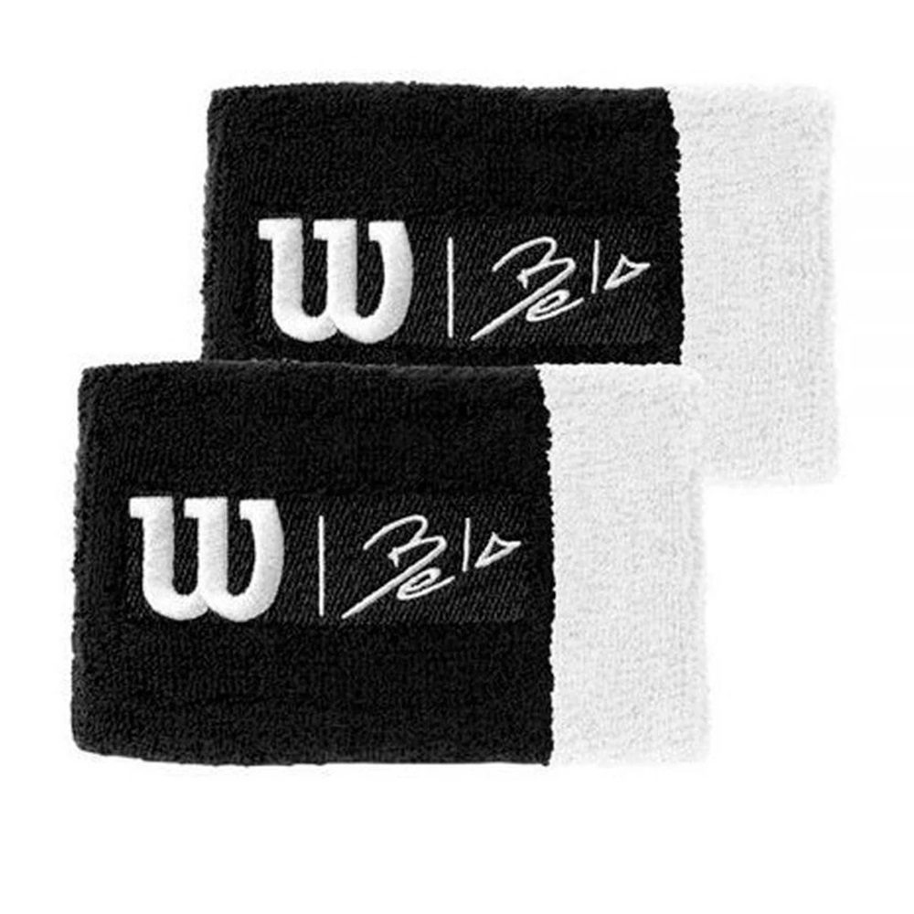 Muñequeras Wilson Bela Negras y Blancas - Imagen 2